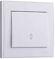 Переключатель с рамкой Lezard Rain 1-к. проходной белый картинка